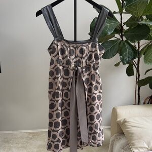 Kaidal French Bubble Geometric Print Dress with Ribbon Size S/M